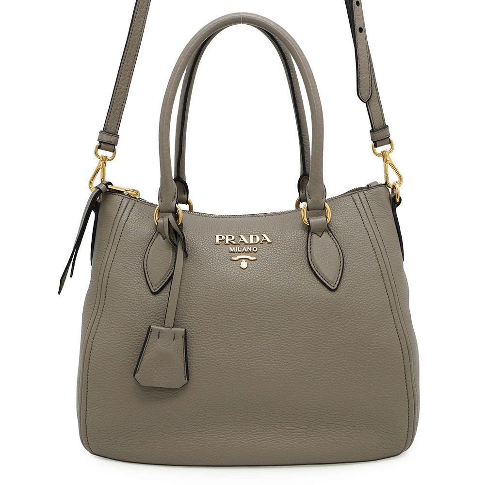 Prada Vitello Phenix Sacca handbag Argilla gray leather